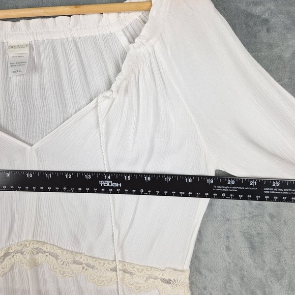 L Space Dress Small White Moondust Boho Beachy Tiered Angel Floral Lace Peasant - Picture 4 of 7